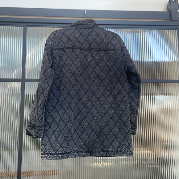 Young Fabulous & Broke Walker Quilted Denim Jacket in Mineral Wash Black - Picture 6 of 8